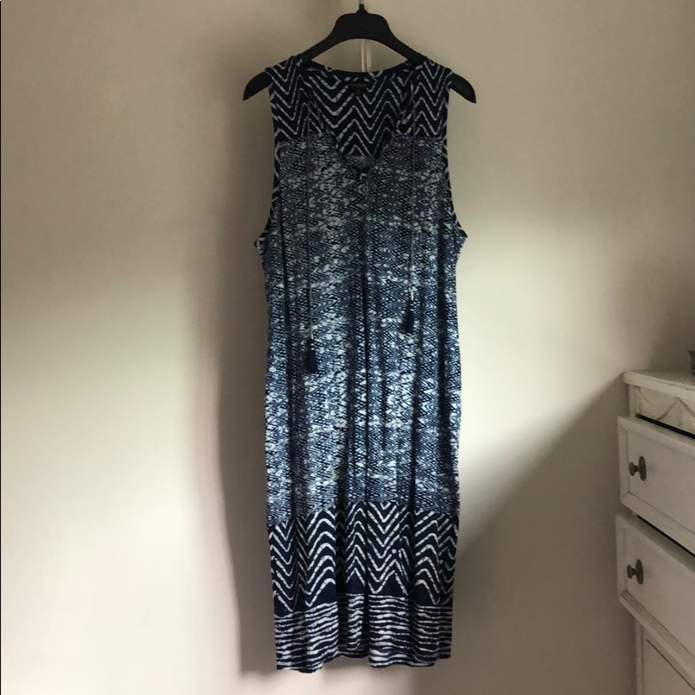 Blue print midi dress